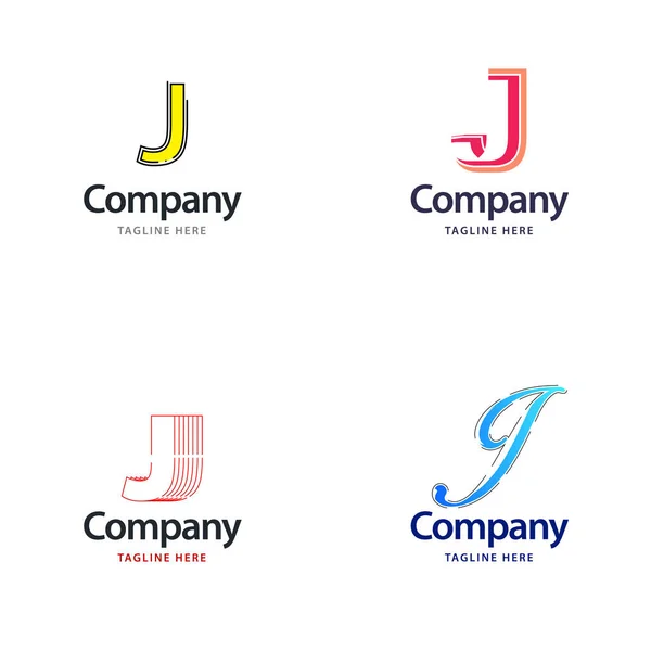 Buchstabe Großes Logo Pack Design Kreative Moderne Logos Design Für — Stockvektor