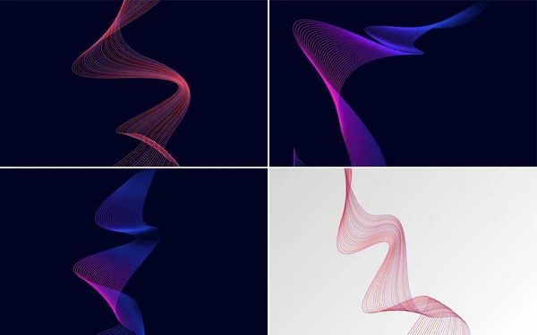 利用这些抽象的波浪线条背景来创作独特的设计 — 图库矢量图片