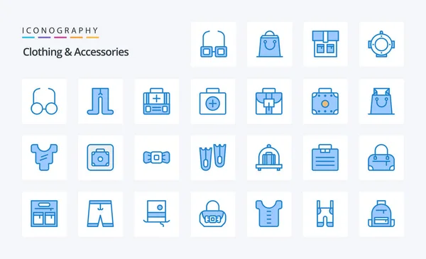 Clothing Accessories Blue Icon Pack — Stock Vector