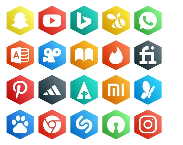 Social Media Icon Pack Including Chrome Ibooks Xiaomi Adidas — стоковый вектор