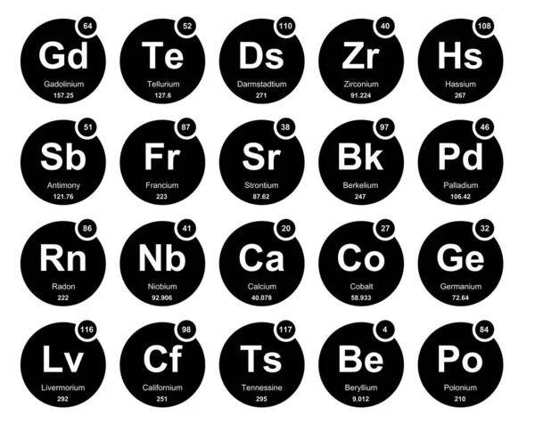 Tabla Preyódica Los Elementos Icon Pack Design — Vector de stock
