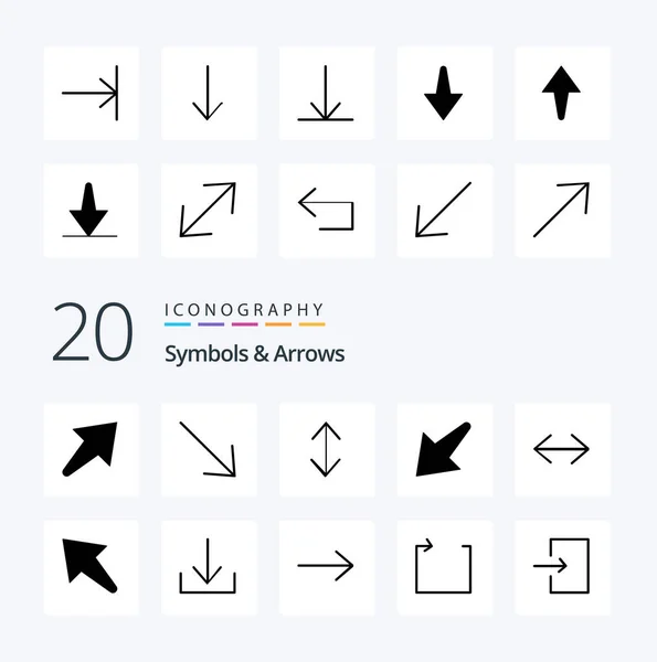 Symbols Arrows Solid Glyph Icon Pack Corner Finish Bottom — Stock Vector