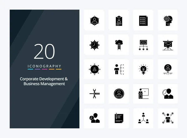 Corporate Development Business Management Icône Glyphe Solide Pour Présentation — Image vectorielle