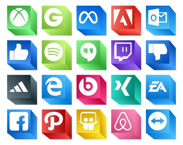 Social Media Icon Pack Including Sports Electronics Arts Hangouts Xing — Stock Vector