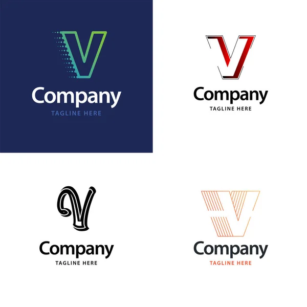 Buchstabe Big Logo Pack Design Kreative Moderne Logos Design Für — Stockvektor