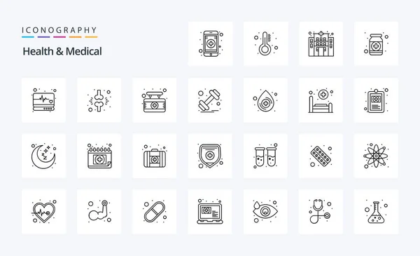 Health Medical Line Icon Pack — Stock Vector