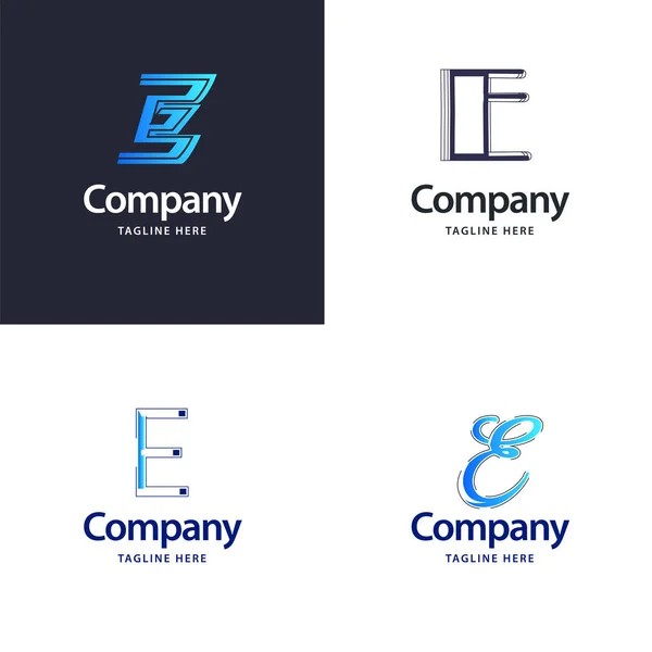 Letra Diseño Grande Del Paquete Del Logotipo Diseño Logos Modernos — Vector de stock