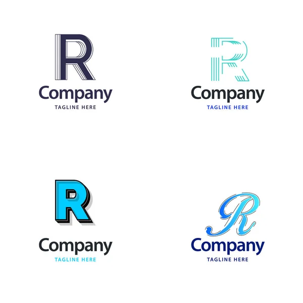 字母R大标志包装设计创意现代标志设计为您的业务 — 图库矢量图片