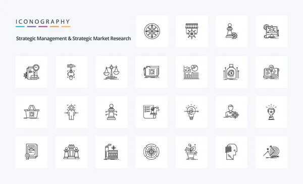 Иконка Стратегического Управления Стратегических Исследований Рынка — стоковый вектор