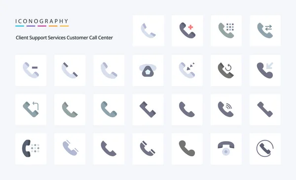 Call Flat Color Icon Pack — Stock Vector