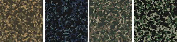 Camouflage Background Set Pattern Design Vector — Stock Vector