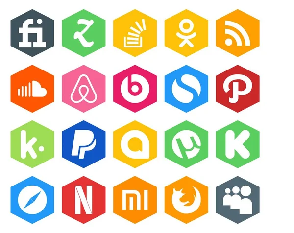 Social Media Icon Pack Including Google Allo Kik Soundcloud Path — Stock Vector
