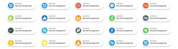 Social Media Follow Button Text Place Odnoklassniki Facebook Browser Brightkite — Stock Vector