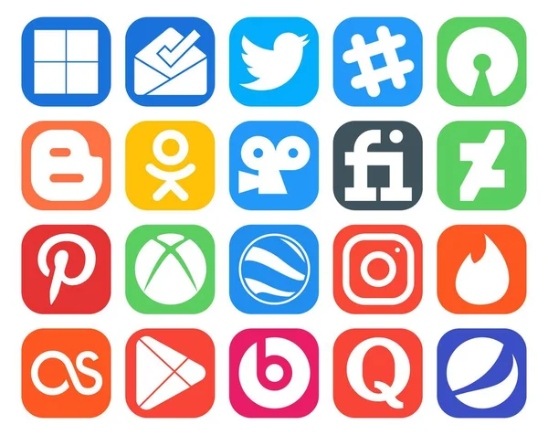 Social Media Icon Pack Inclusief Last Het Instagram Een Odnoklassniki — Stockvector