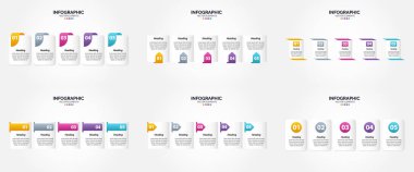 Broşürlerdeki reklamlar için düz tasarımda vektör illüstrasyon bilgileri ayarlandı. El ilanları. ve dergiler.