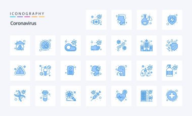 25 Coronavirus Mavi simge paketi
