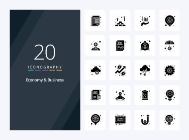 Sunum için 20 Ekonomi ve İş Sabit Kabartma simgesi