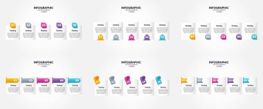 Bu vektör illüstrasyon seti reklam için bilgi grafikleri oluşturmak için mükemmeldir. Broşürler. El ilanları. ve dergiler.