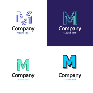 M harfi büyük logo paketi tasarımı yaratıcı modern logo tasarımı işiniz için