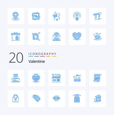 20 Valentine Mavi Renk simgesi Avatar Adam takvim şarkıları gibi