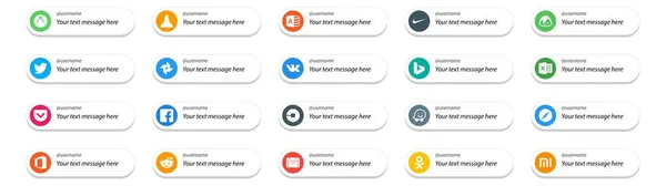 Social Media Follow Button Und Text Place Treiber Uber Tweet — Stockvektor