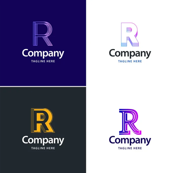 Letra Big Logo Pack Diseño Creativo Diseño Logos Modernos Para — Vector de stock