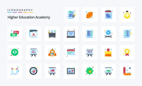 Academy Flat Color Icon Pack — Stockový vektor