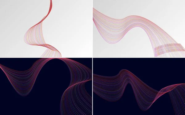 在下一个项目中使用这些抽象的波浪线矢量背景 — 图库矢量图片