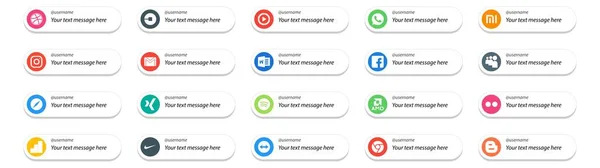 Social Media Follow Button Text Place Xing Safari Instagram Myspace — Stock Vector