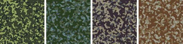 Camouflage Background Set Pattern Design Vector — Stock Vector