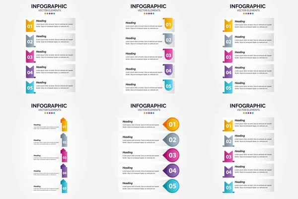 Questo Set Infografiche Vettoriali Ottimo Pubblicizzare Tua Attività Brochure Volantini — Vettoriale Stock