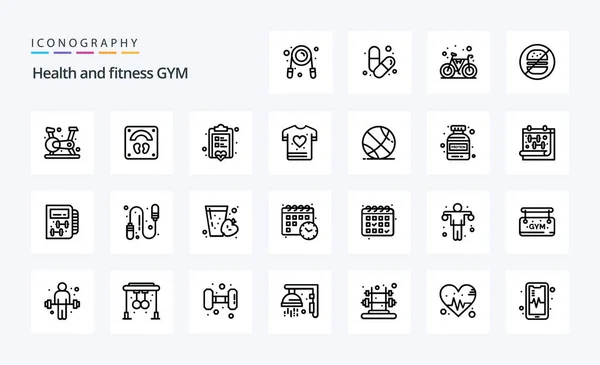 Gym Line Icon Pack — Stock Vector