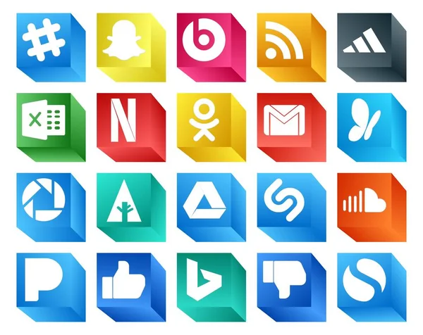 Social Media Icon Pack Including Soundcloud Google Drive Odnoklassniki Forrst — Stock Vector