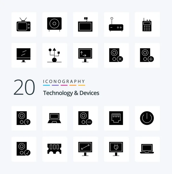 Devices Solid Glyph Icon Pack Subwoofer Electronics Hardware Devices Watch — Stock Vector