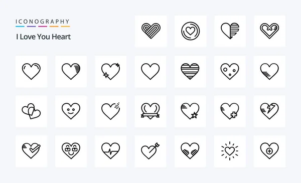 Heart Line Icon Pack — Stock Vector