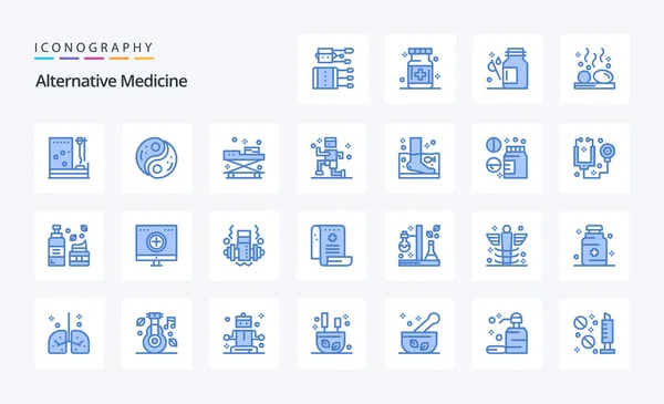 Paquete Iconos Medicina Alternativa Azul — Archivo Imágenes Vectoriales
