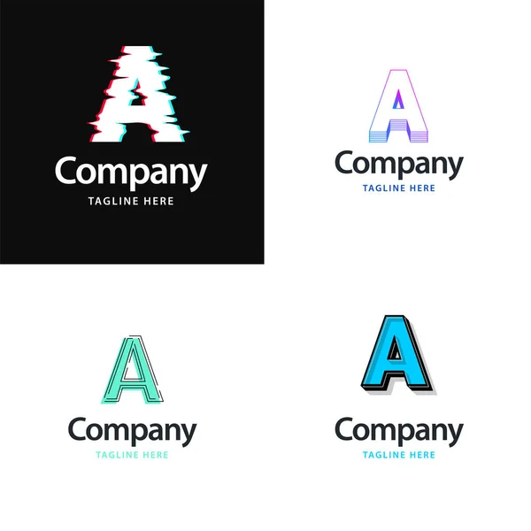 Carta Big Logo Pack Design Diseño Logotipos Modernos Creativos Para — Vector de stock