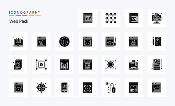 Web Pack Solid Glyph Icon Pack — Stock Vector