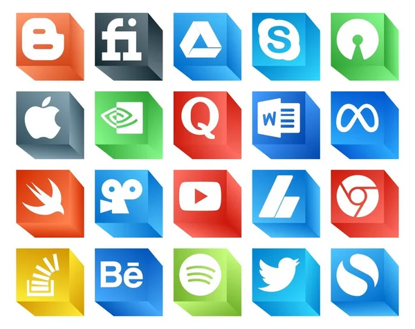 Social Media Icon Pack Inclusief Adsense Jij Buisje Een Quora — Stockvector
