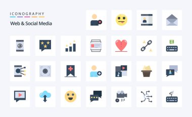 25 Web ve Sosyal Medya Düz Renk Paketi