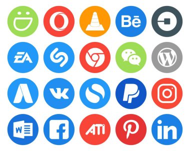 CMS dahil 20 Sosyal Medya Simgesi Paketi. Haberci. Şoför. Konuşuyoruz. shazam