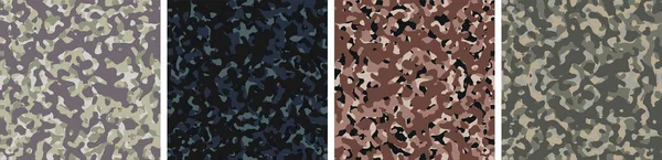 Camouflage Achtergrond Set Patroon Ontwerp Vector — Stockvector