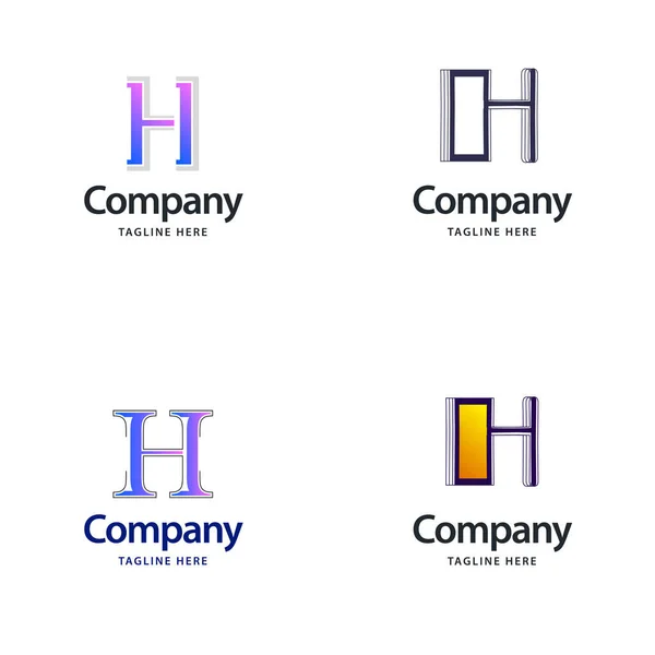 文字Hビッグロゴパックデザイン あなたのビジネスのための創造的な現代的なロゴデザイン — ストックベクタ
