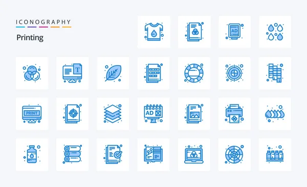 Printing Blue Icon Pack — Stock Vector