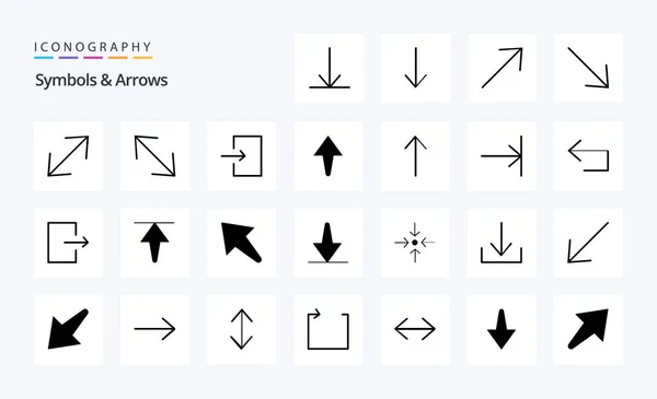 Symboles Flèches Solid Glyph Icon Pack — Image vectorielle