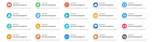 Social Media Volg Button Tekst Place Xiaomi Afkeer Bing Een — Stockvector