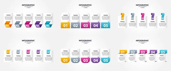 Infografiken Zur Vektorillustration Flaches Designset Für Werbebroschüre Flyer Und Magazin — Stockvektor