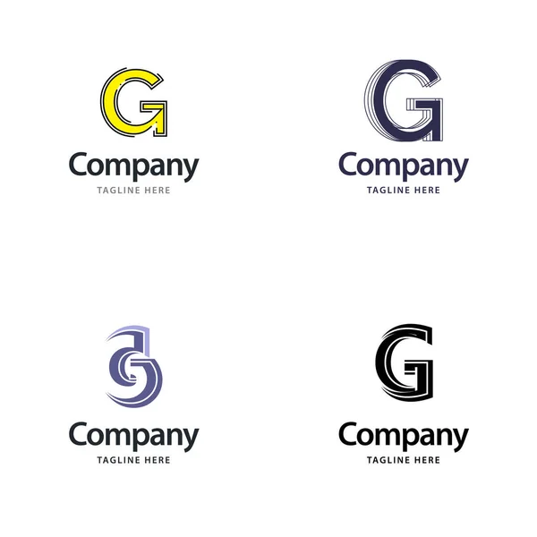 Letter Big Logo Pack Design Creative Modern Loga Design Pro — Stockový vektor