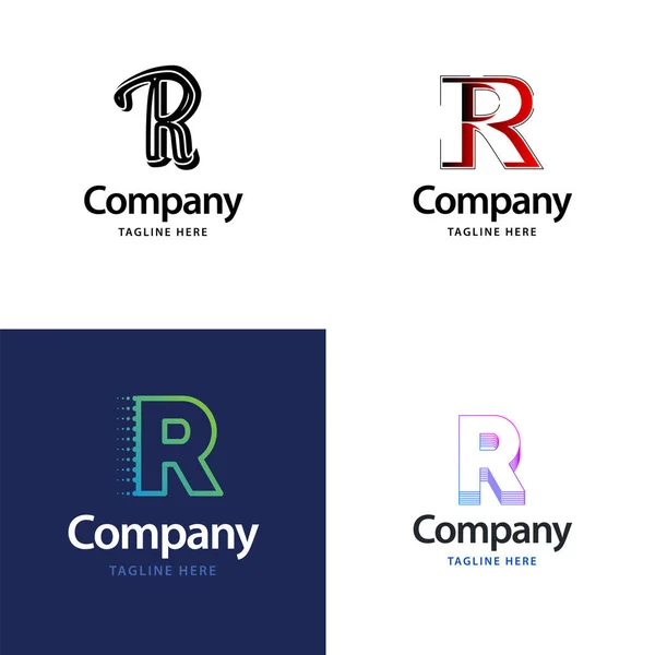 Letra Big Logo Pack Diseño Creativo Diseño Logos Modernos Para — Vector de stock