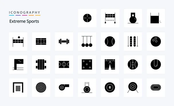 Sport Solid Glyph Icoon Pack — Stockvector